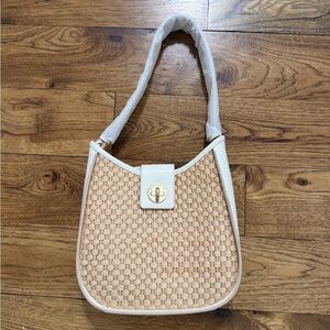 Spartina Tan and White Woven Handbag